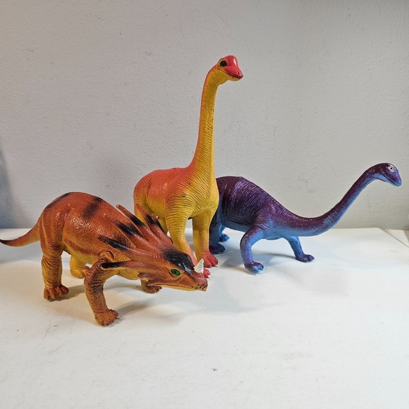 Imperial Dinosaur Lot of 3 Dinos 1985 Large Figures - Picture 1 of 14